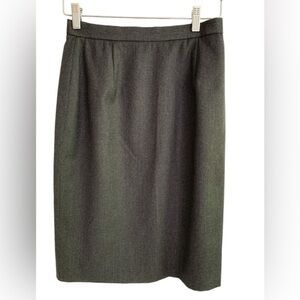 Vintage Burberry Gray Wool Pencil Skirt Sz 6